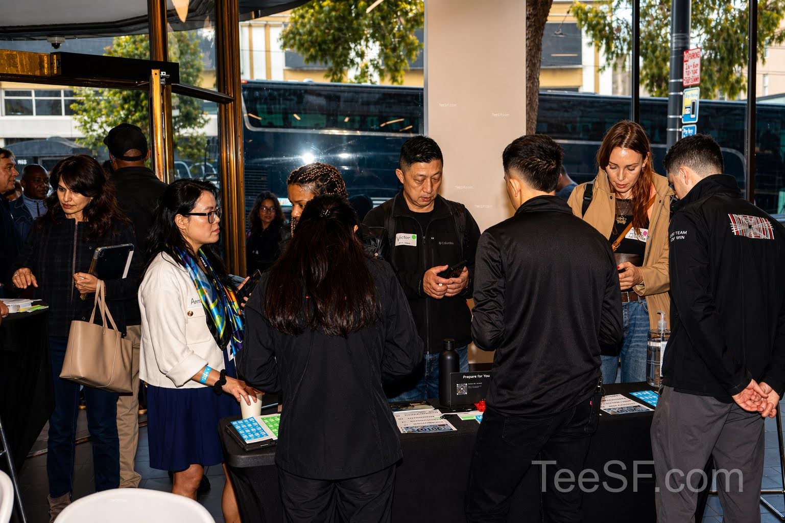 A photo from a pitch night event at Tesla in San Francisco.